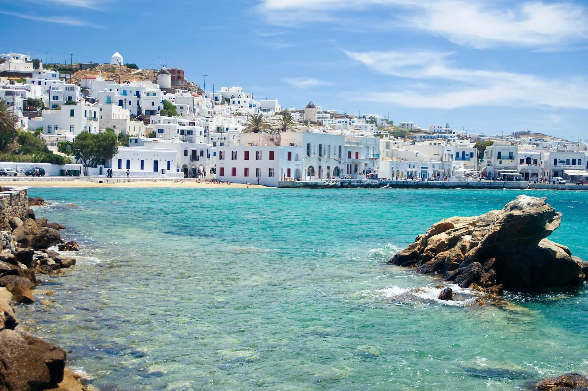 Today Private transfer from hotel - port. Board Ferry from Athens to Mykonos. Private transfer from port - hotel. Check in at the hotel. Rest of the day at Leisure. Overnight in Mykonos.